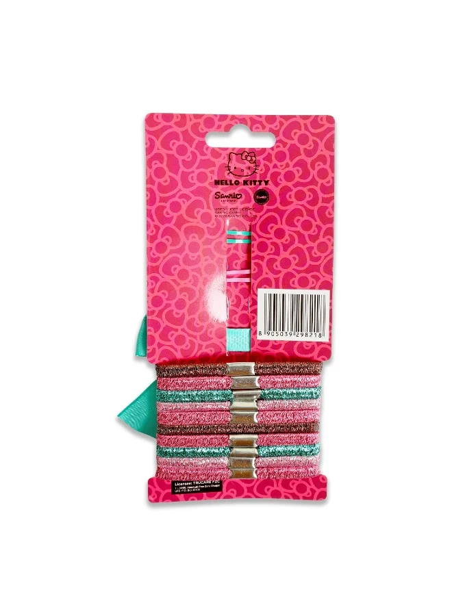 Sanrio Sanrio Hello Kitty 2 Hair Clips/1Bow/10 Glitter Elastic